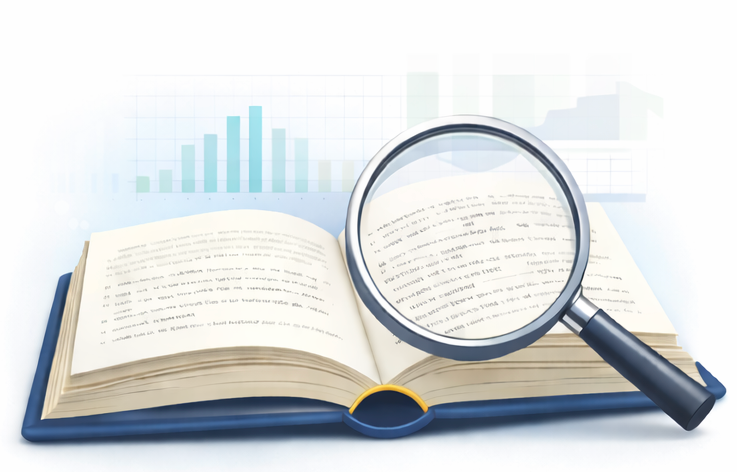 Illustration of an open book, representing reading and literacy development in children